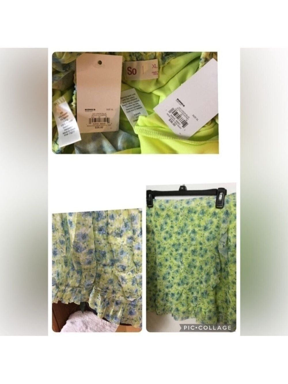 SO faux wrap skirt & on/off shoulder set Woman’s Juniors size XL floral - Picture 2 of 12